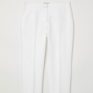 h&m white linen-blend suit pants US 4